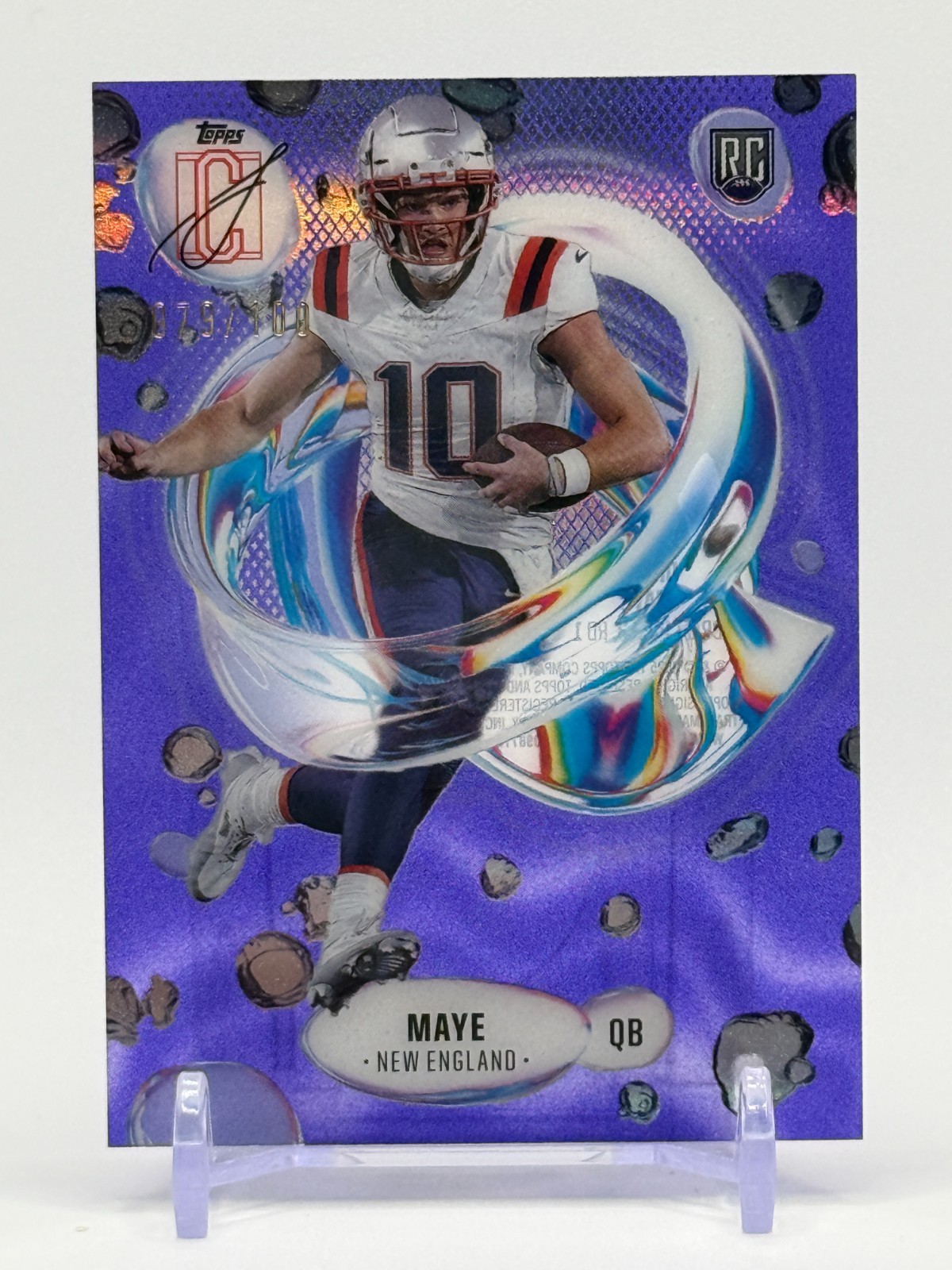 Drake Maye 2024 Topps Signature Class Fluidity Purple /100 Rookie #F-3 Patriots