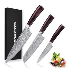 Professional Kitchen Knives High Carbon Stainless Steel Chef Knife Set,3PCS U...