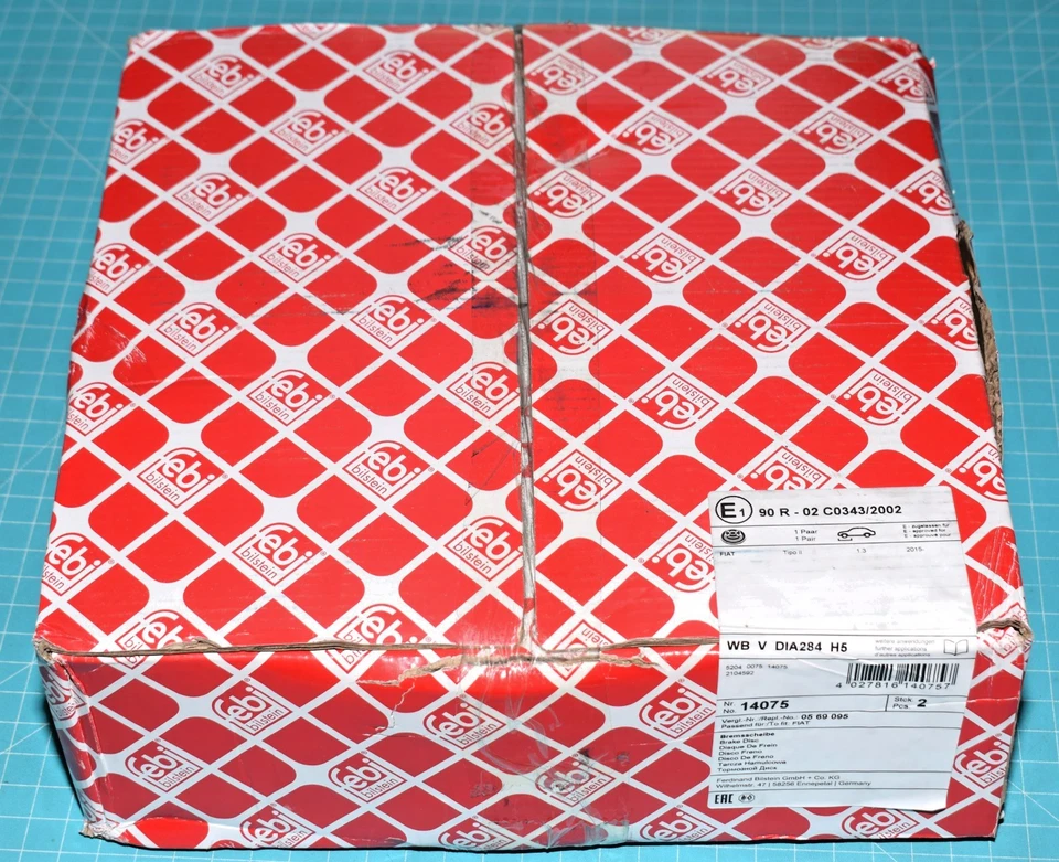 2 disques de frein avant 284mm FEBI 14075 OPEL COMBO / FIAT DOBLO 500L neuf - Photo 1/1
