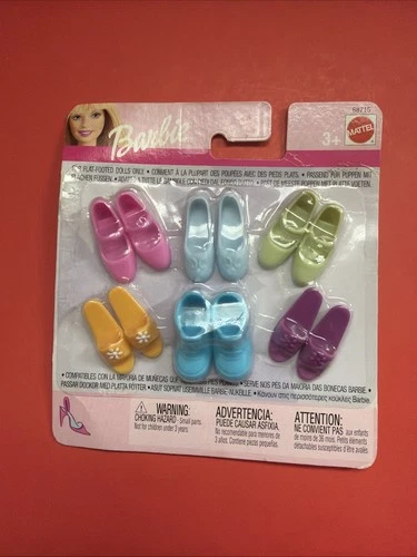 2001 BARBIE LITTLE EXTRAS 6 PAIR OF SHOES-68715 ORIGINAL BOX-BRAND NEW-FREE SHIP