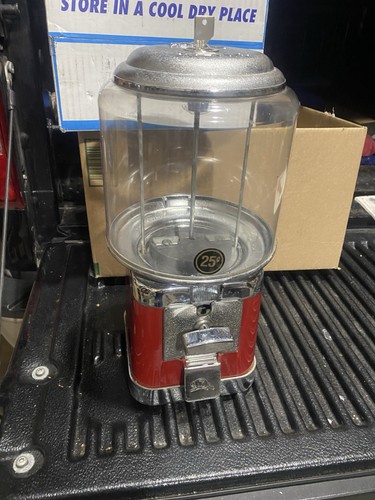 FREE Shipping !! Beaver Maroon & Chrome Gumball Candy Nut Bulk Vending Machine