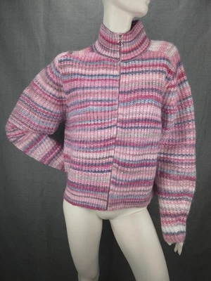 Lands' End Damen Strick Cardigan mit Reißverschluss Fischgrät-Optik Gr. 40/42 - Bild 1 von 4