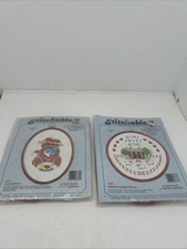 2 1987 Dimensions Stitchables Cats Meow Home Sweet Home Cross Stitch J66