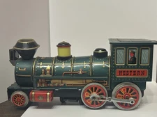 Vintage Battery Operated Mystery Action Western Special Tin Train Locomotive Toy