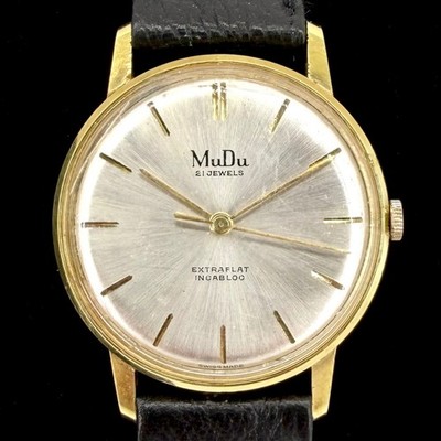 Vintage MuDu Swiss Uhr - 21 Jewels - Geneva Sport 51 Uhrwerk - extra flach