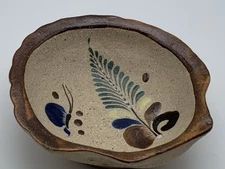 Vintage Netzi Mexican Pottery Sandstone Tonala Collectors Dish