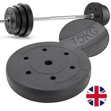 Weight Plates 15kg Standard 1" Vinyl Barbell Dumbbell Lifting Training Discs