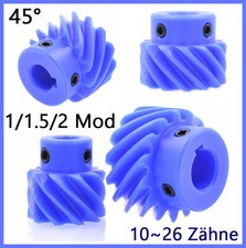 Schr&auml;gstirnr&auml;der 45&deg; Linke Spirale Blau Nylon Mit Schritte Zahnr&auml;der 10-26 Z&auml;hne
