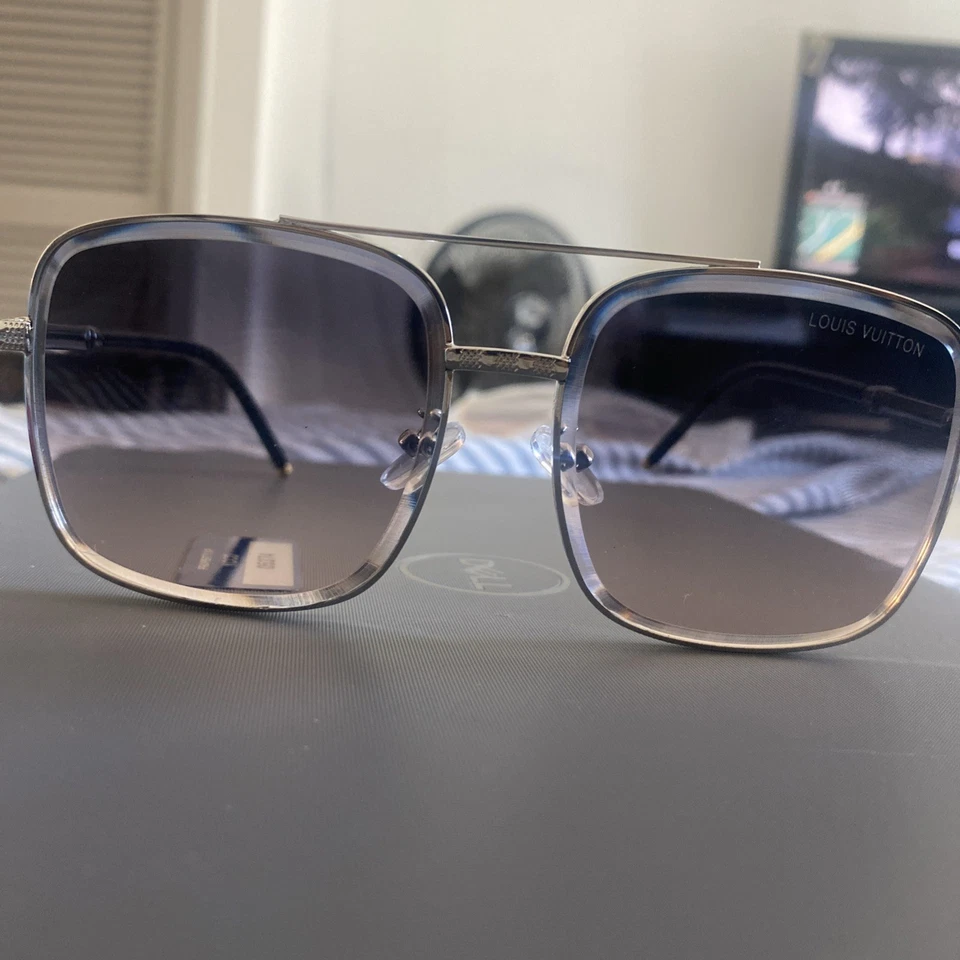 Lv Square Sunglasses Silver Frame - Image 3 of 4