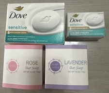 Dove Beauty Bar Soap Moisturizing Cream Unscented For Sensitive Skin Bundle