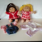 Cabbage Patch Kids Lot of 2 Brn Hair Coleco Vintage 1985 Blonde Play Along 2004