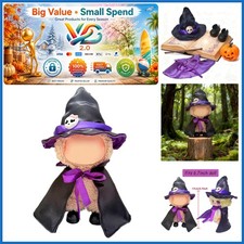 Labubu 17cm Halloween Wizard Doll Clothes Set Purple Cloak Hat Shoes