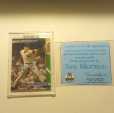 Sam Militello Yankees Rookie Autographed Baseball Card TRISTAR Authenticated. rookie card picture