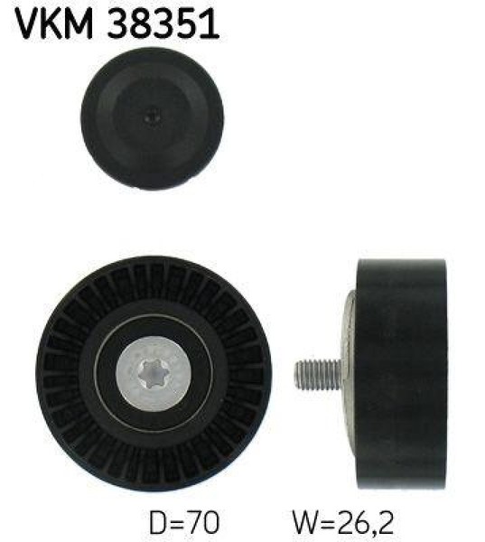 Skf Umlenk-/FüHrungsrolle, Keilrippenriemen Mitte Rechts Rechts Oben Vkm 38351-image