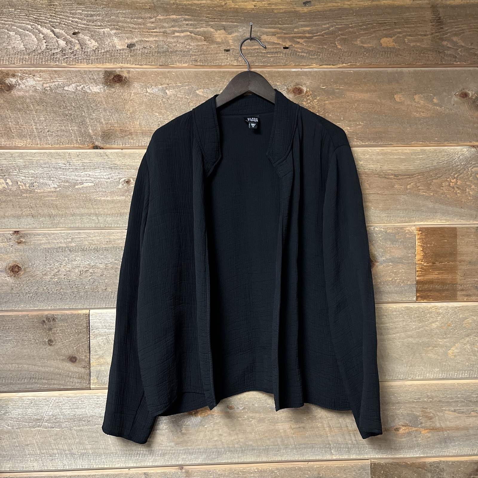 Eileen Fisher Womens Open Front Cardigan Silk Blend Size M Lagenlook Sustainable