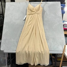 AZAZIE Bridesmaid Dress A10 Champagne Wedding Gown Maxi Floor Length Aubrielle