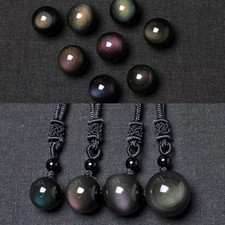 Protection Rainbow Obsidian Pendant Necklace Healing Lucky Women Men Gift 1pc