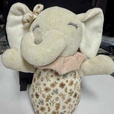 🐘 Elephant Plush : Chickpea Floral Soft Toy Baby Gift Neutral Cream Pink Infant
