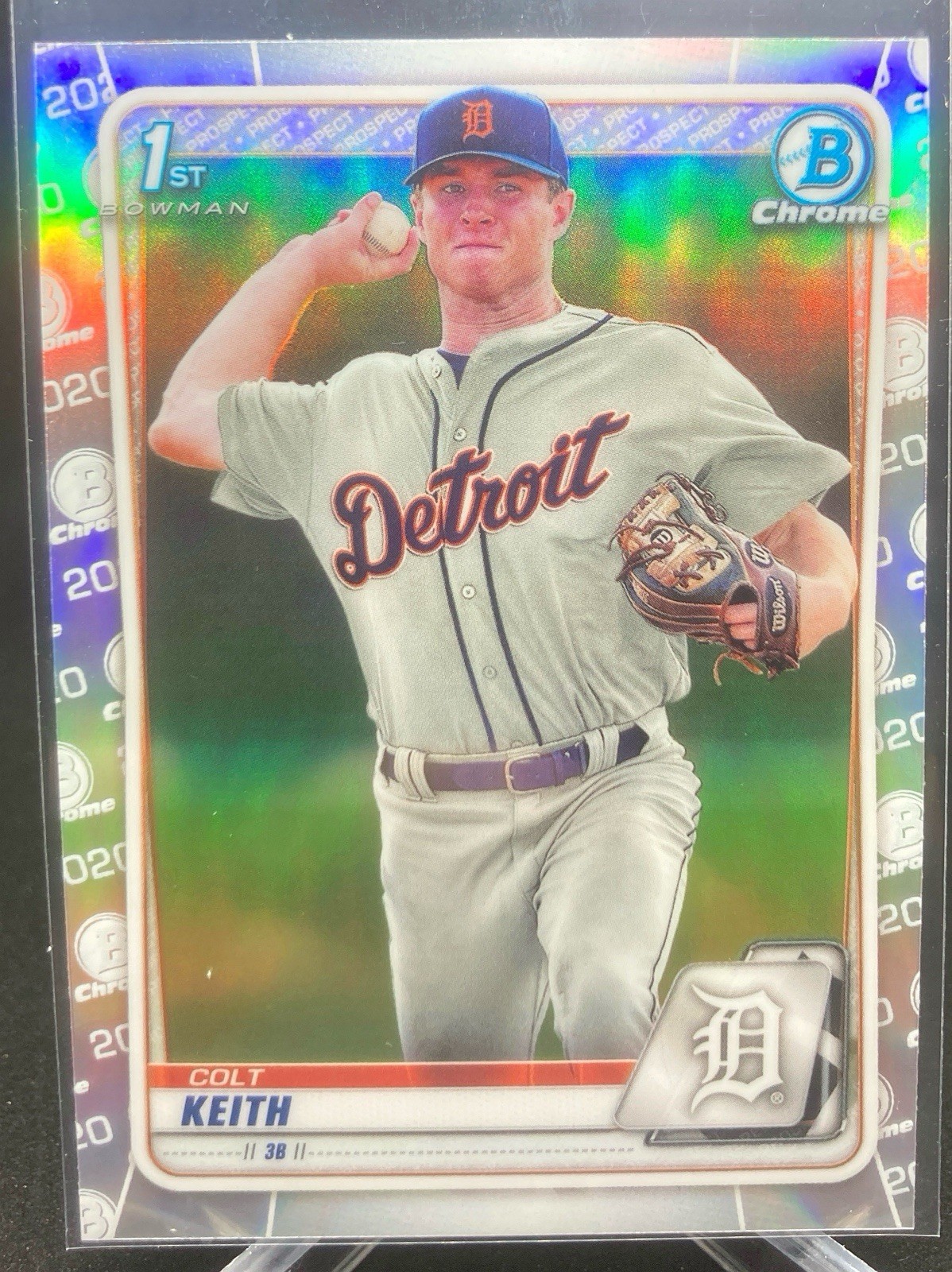 2020 Bowman Draft Colt Keith Chrome Refractor 1st Prospect #BD-54 Tigers