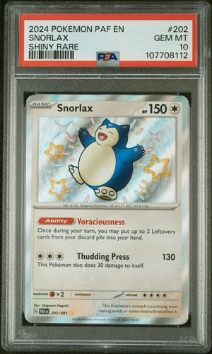 PSA 10 2024 Shiny Snorlax 202/091 SV: Paldean Fates Holo
