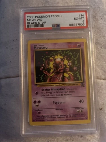 2000 Pokemon Promo #14 Mewtwo Black Star PSA 6 EX-MINT