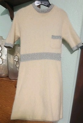 Vtg Angora & Lambs Wool Girls Dress Frills Childrens Hong Kong  Size 32 10/12