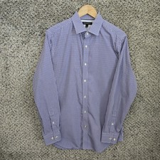 Banana Republic Dress Shirt Mens Large Purple Button Up Non Iron Tailored Slim