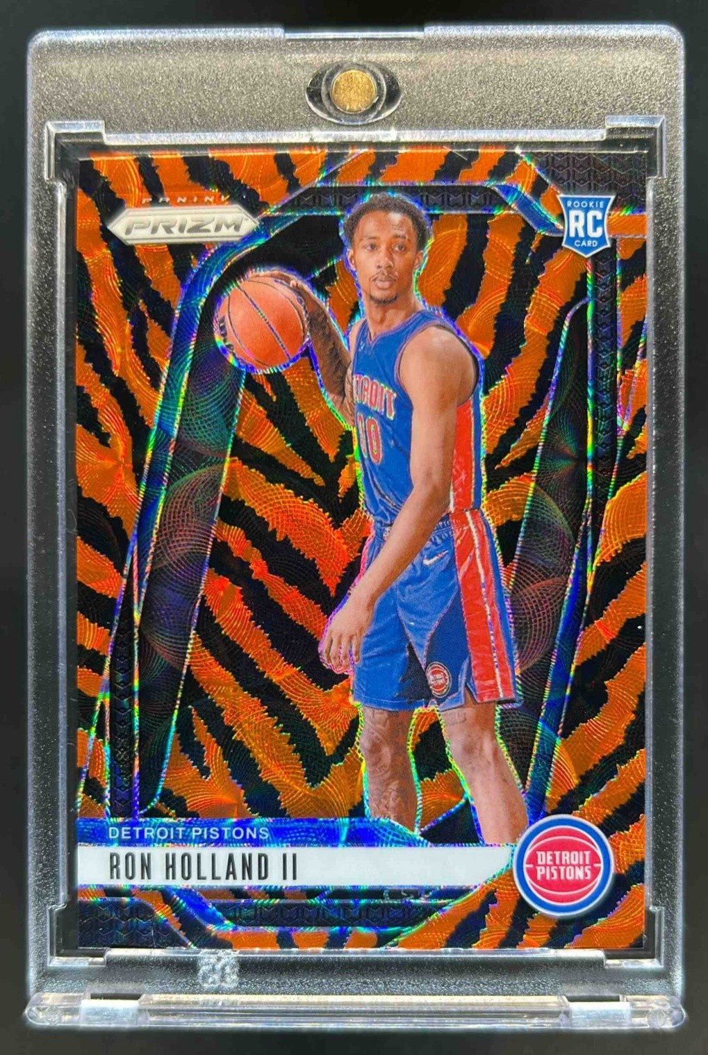 2024-25 Prizm Ron Holland II RC Choice Tiger Stripe Rookie #269 Pistons