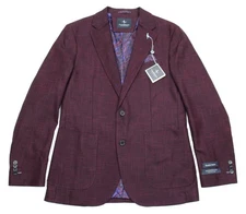 TailorByrd Blazer Mens 38 R Burgundy Red Stretch Fabric Sport Coat Jacket