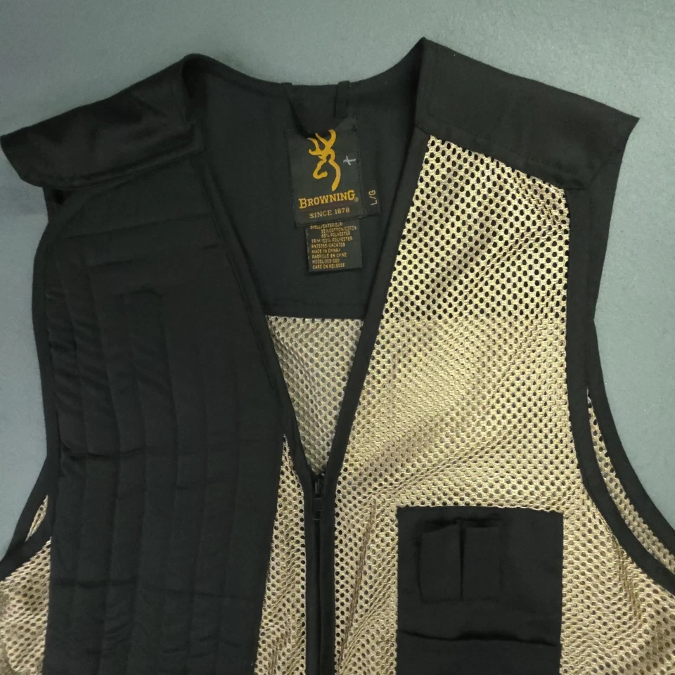 Browning Trapper Creek Mesh Shooting Vest Tan Black Size Large New without tags - Image 4 of 4