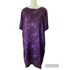 Michael Kors Purple Marble Print Short Sleeve Shift Dress Size 10 NEW