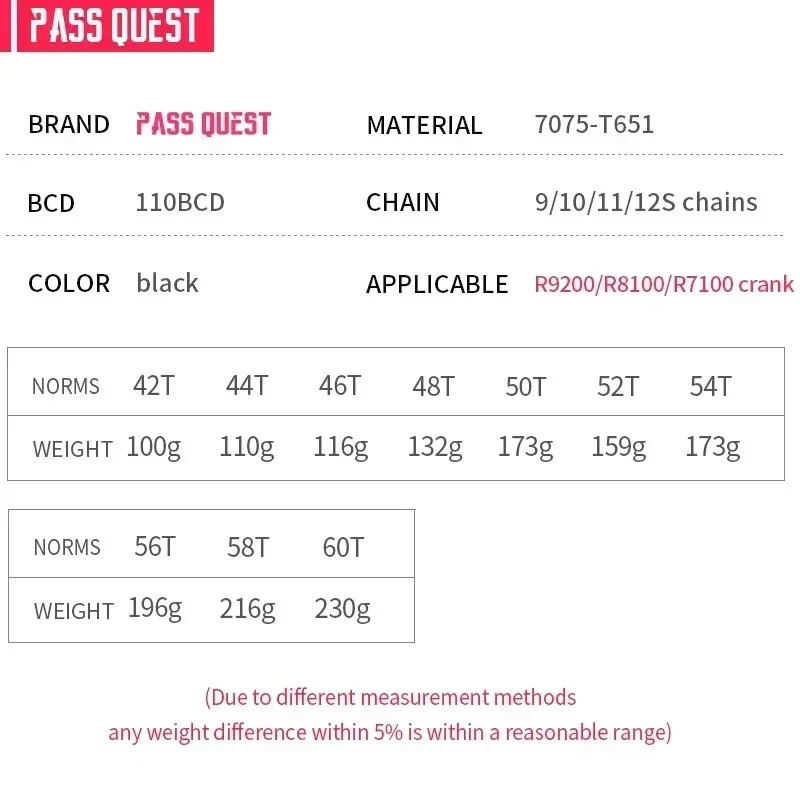 110 Bcd Chainring Road Bike Plate for Shimano Crankset Narrow Wide Chainwheels - Image 2 of 4