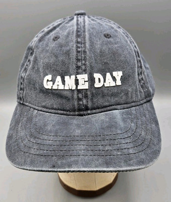 Game Day Hat Gray Adjustable Dad Cap Adult Adjustable Sports Distressed Fade