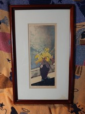 Vintage Signed Art Print Marci McDonald (1947- ) Ed. 90 Flowers Still Life Decor