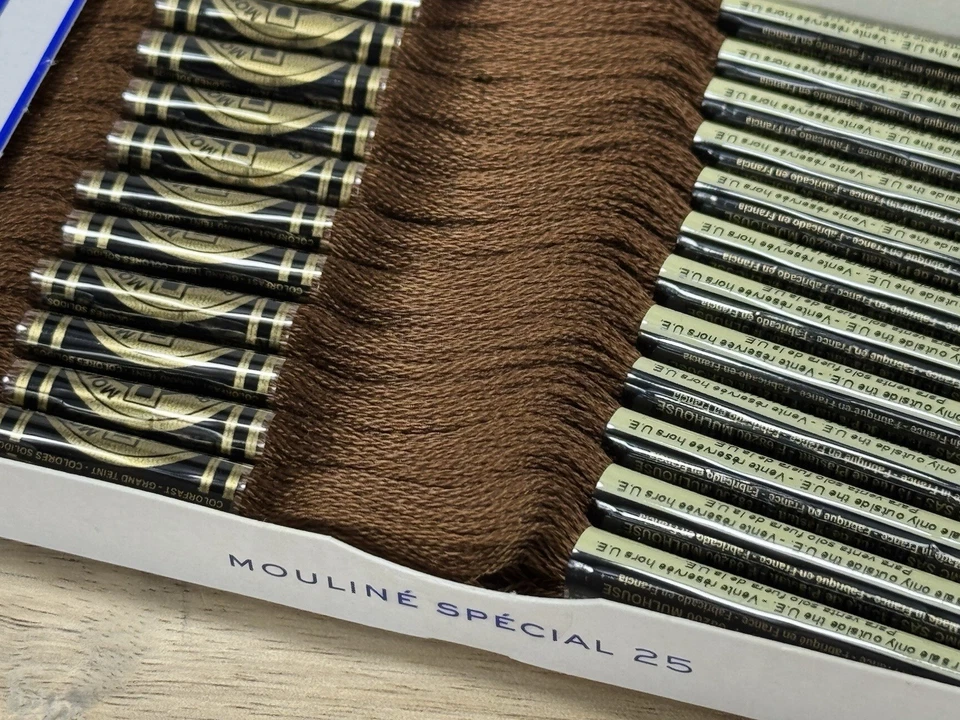 ✅2 Boxes ✅NEW ✅DMC 25 EMBROIDERY FLOSS ✅MOULINE ✅FRANCE ✅100% COTTON ✅#801 - Image 2 of 4