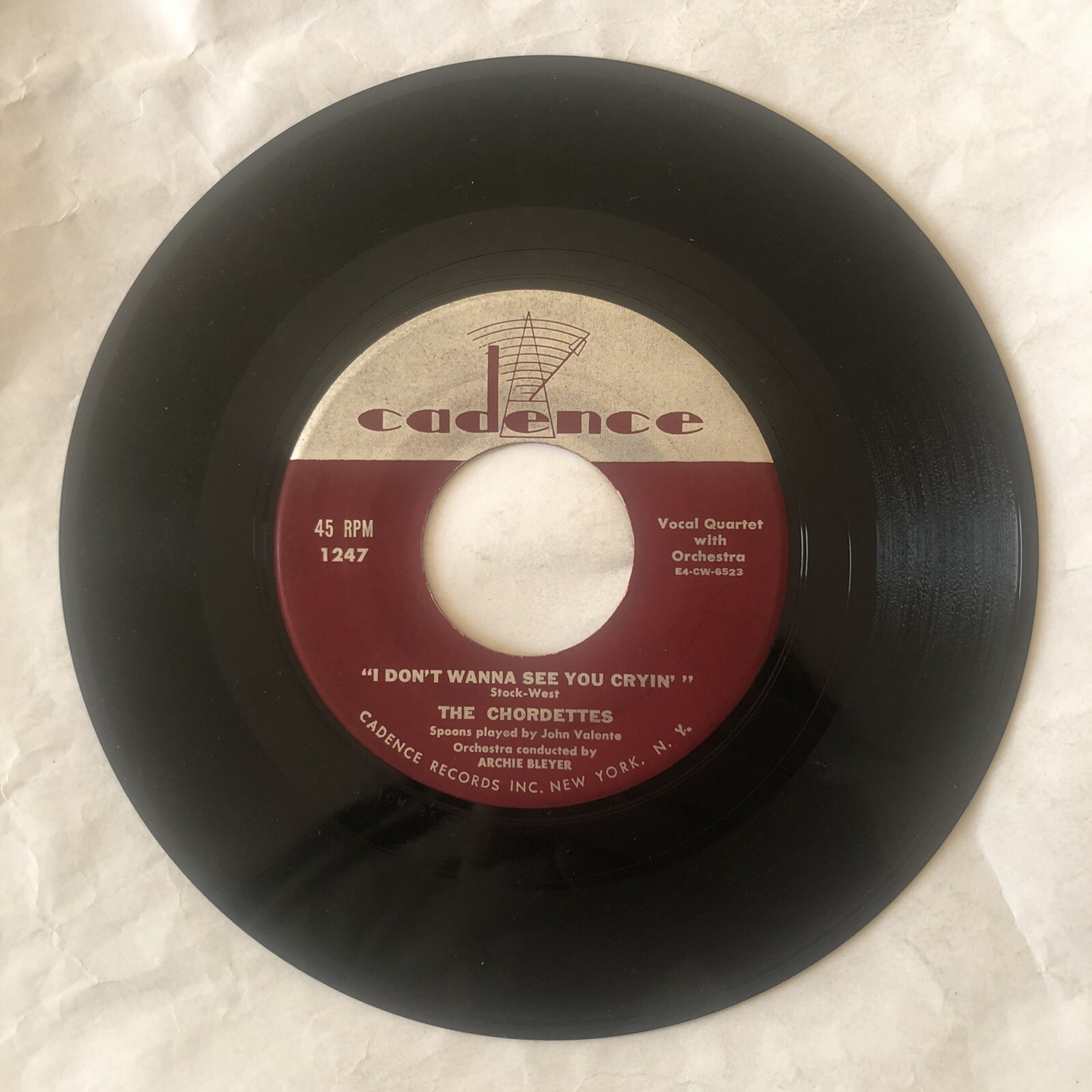 The Chordettes - Mr. Sandman / I Don’t Wanna See You Cryin’ 45 RPM Cadence 7”
