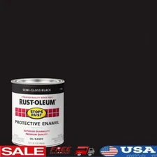 Black Semi-Gloss Protective Enamel Paint 2 Pack Rust Prevention Indoor Outdoor