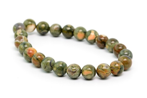 Natural Rainforest Rhyolite Grade AA Round Gemstone Loose Beads 4/6-7/8/10MM - Picture 7 of 11