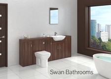 TOBACCO WALNUT BATHROOM FITTED FURNITURE 2100MM