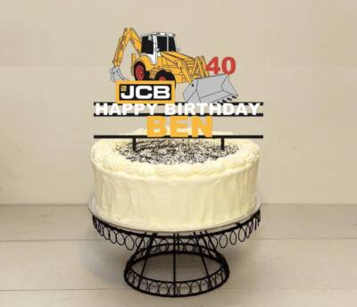 Bagger Bagger Bodenarbeiten JEDE FARBE Personalisieren Individueller KUNSTSTOFF Kuchen Topper
