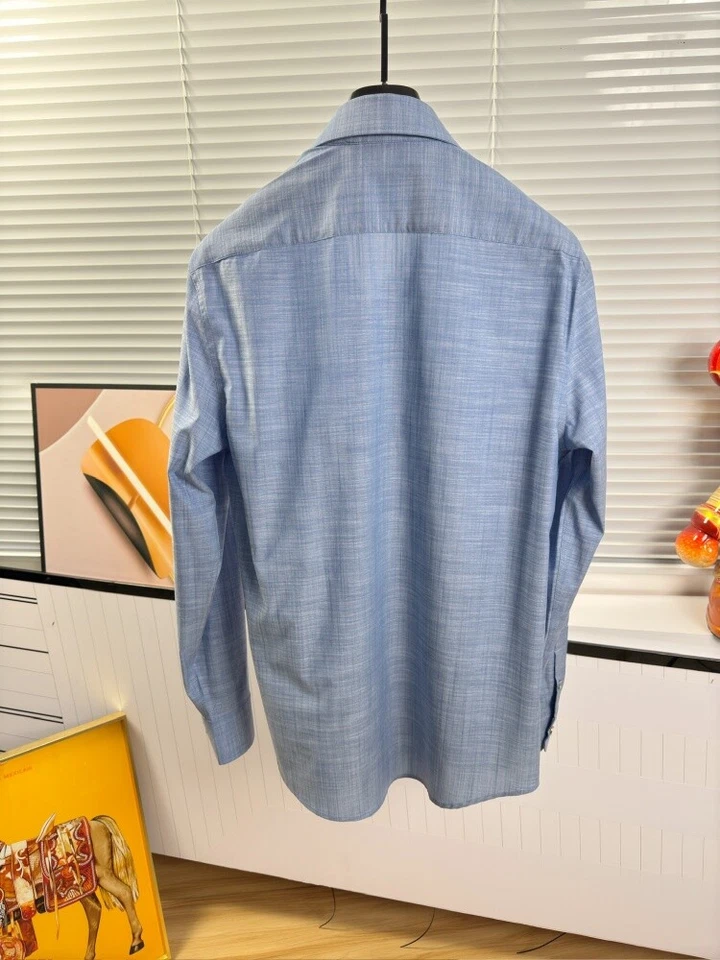 kiton Men's casual long sleeve shirt fashion lapel button down shirt - Image 2 of 4