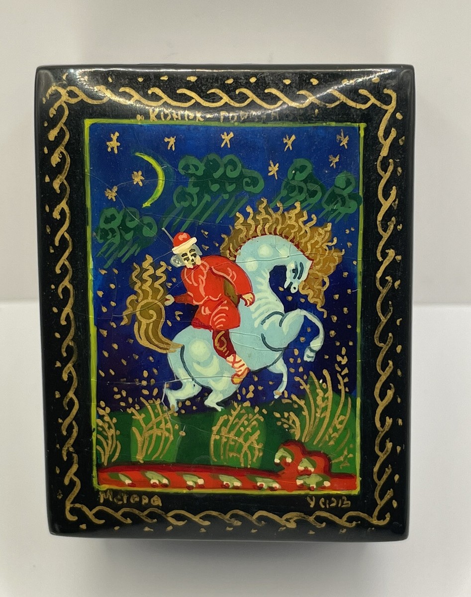 洋書 Russian Lacquered Miniatures Vintage Russian Lacquer Box, Miniature Hand Painted Box