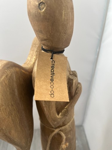 Creative Co-Op Hand-Carved Mango Wood Angel 6-3/4" L x 3-1/2" W x 24" H, Gold - Picture 16 of 23