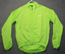 Canari Cycling Jacket Men's Size M Full Zip Lightweight Windbreaker Neon Green