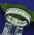 2.30 ct 18k Solid White Gold Baguette Eternity Band Natural Diamond Ring  Size 6 — photo 1