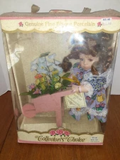 COLLECTORS CHOICE DOLL GENUINE FINE BISQUE PORCELAIN DOLL GARDENING SET