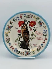 NEW Anthropologie Nathalie Lete Owl Floral Heritage Dinner Plate 10" SHIPS FREE!