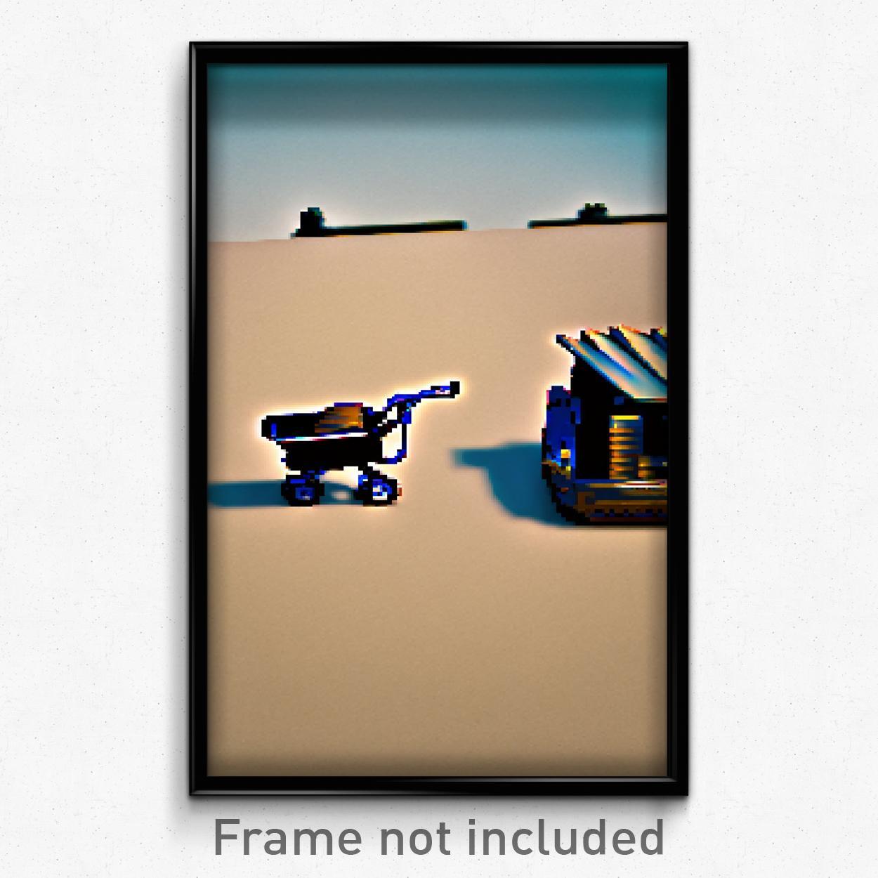 Pixel Art Poster - 8 Bit Psychedelic Trippy Video Game Print Outlandish Barrow