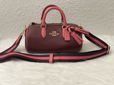 バッグ COACH lacey NWT COACH LACEY CROSSBODY LEATHER SHOULDER BAG WINE MULTI CB876 | eBay