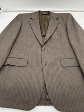Vtg 80's John Alexander Brown w/ Pinstripes 2 Btn Blazer Jacket Sport Coat